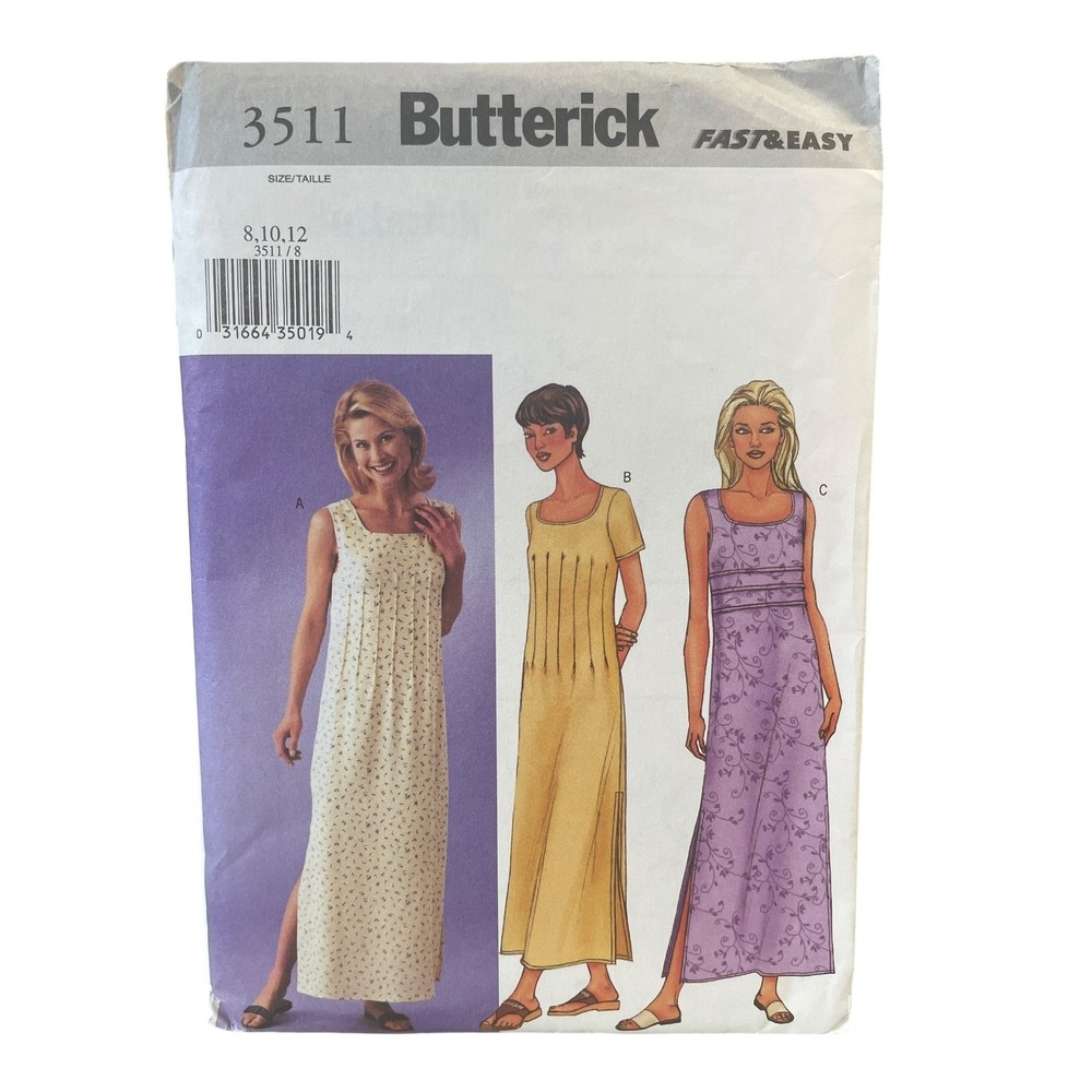 Butterick 3511 Misses Dress Sewing Pattern Sizes 8-12 Fast & Easy UNCUT FF